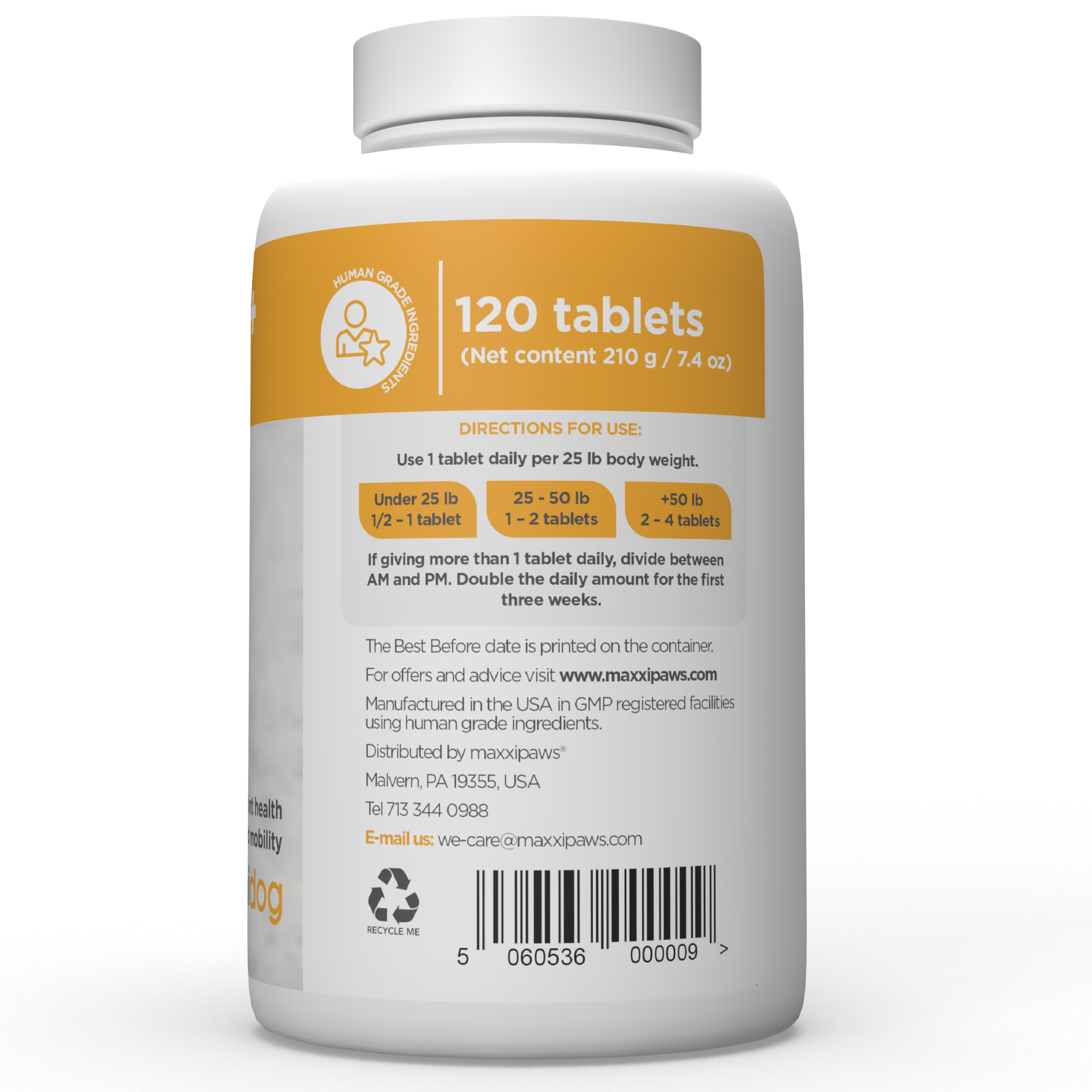 maxxiflex dog hip and joint supplement directions for use