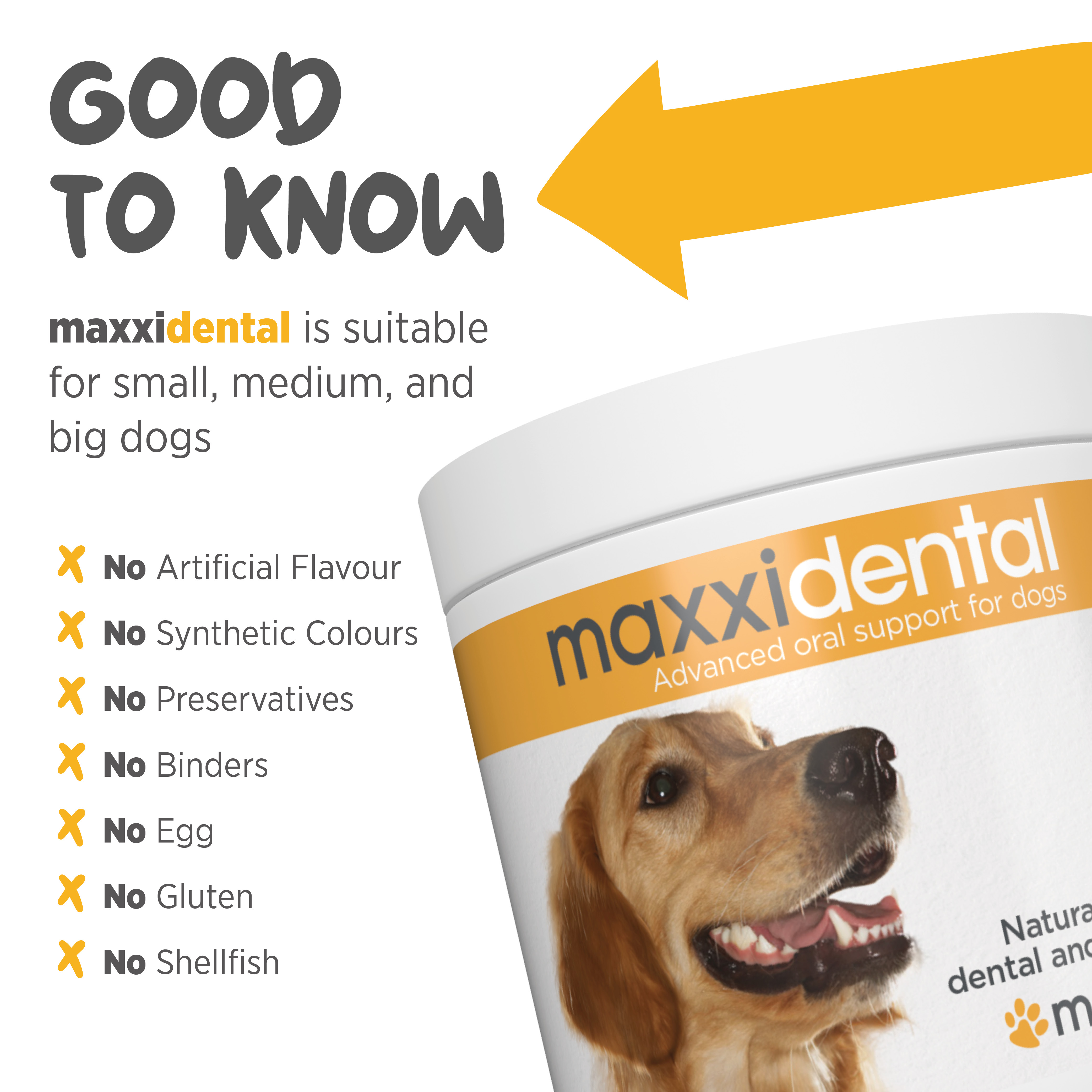 maxxidental advanced oral supplement for dogs made in the USA